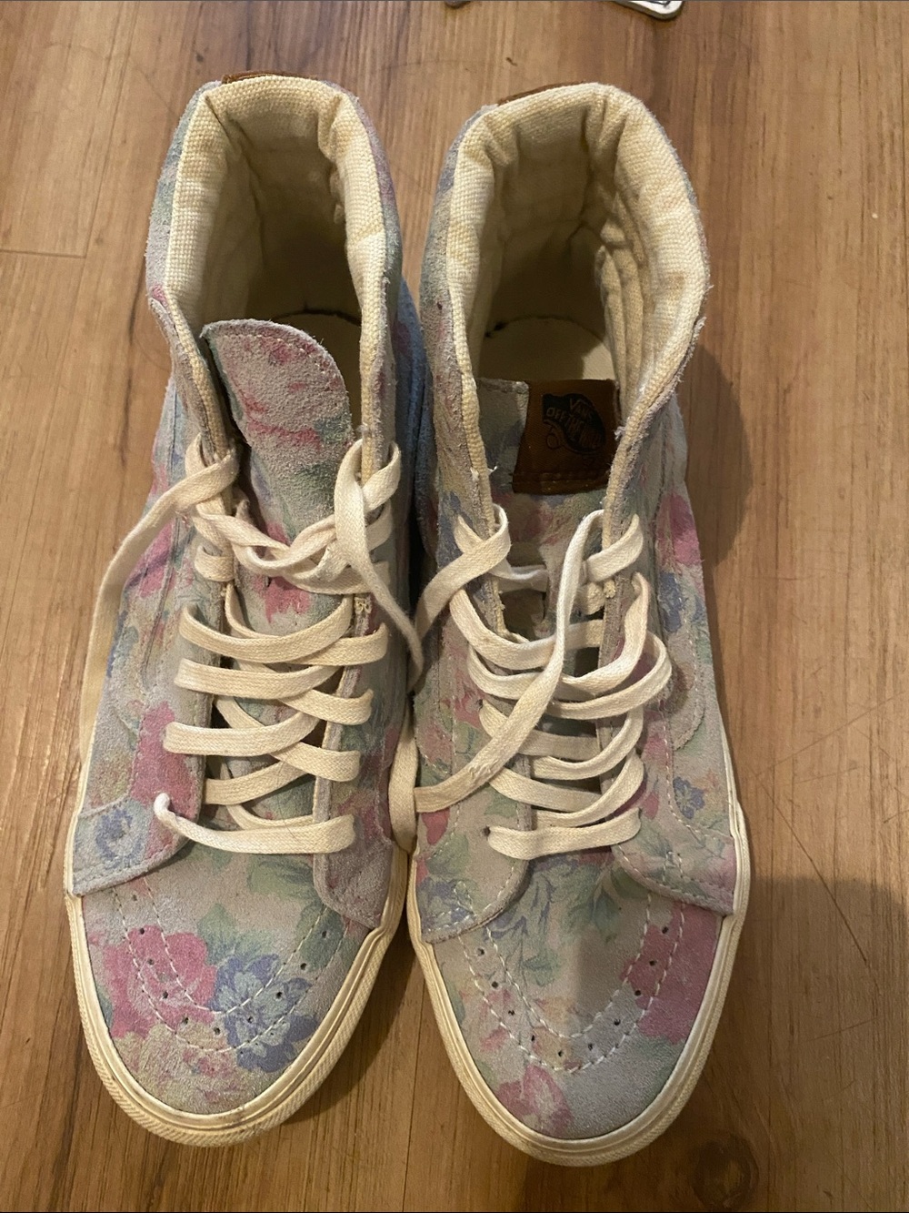 Vans Women's Floral Pastel High-Top Lace-Up Boots - Cream Laces